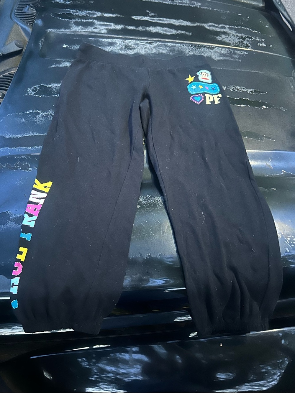 Paul Frank Black Leggings with Multicolor Logo and Side Lettering